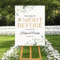 Rehearsal Dinner Welcome Sign, Greenery Wedding Rehearsal Sign, Dinner Decor, Custom Wedding