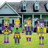 Mardi Gras Nutcracker Yard Sign Cutouts, Masquerade Party Theme Decorations Mardi Gras Sign, Mardi Gras Carnival Lawn Sign With Metal Stakes