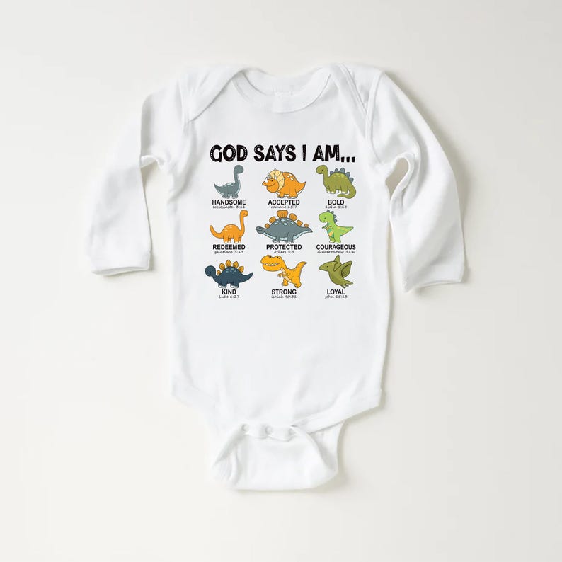 God Says I Am Handsome Baby Bodysuit, Inspirational Kids Outfit