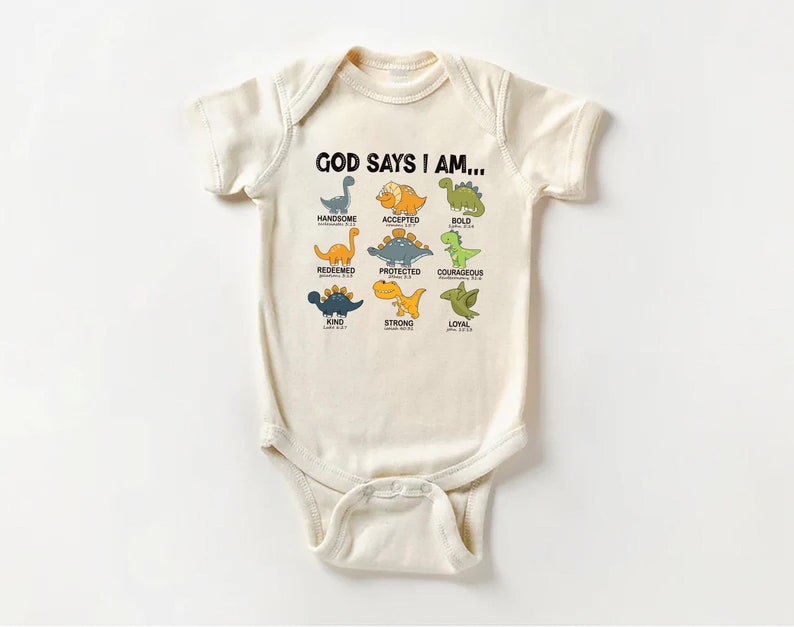 God Says I Am Handsome Baby Bodysuit, Inspirational Kids Outfit