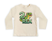 Two Rex Birthday Baby Shirt, Cute 2nd Birthday Kids Dino Party Outfit