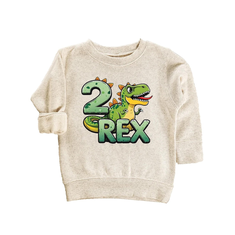 Two Rex Birthday Baby Shirt, Cute 2nd Birthday Kids Dino Party Outfit