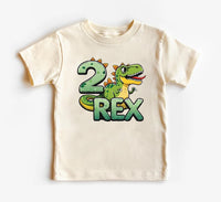 Two Rex Birthday Baby Shirt, Cute 2nd Birthday Kids Dino Party Outfit