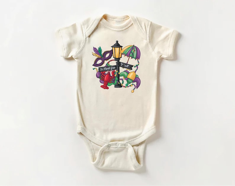 It's Mardi Gras Y'all Baby Shirt, Festive Mardi Gras Kids Outfit