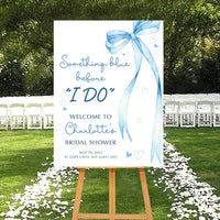 Something Blue Before I Do Welcome Sign, Blue Bow Bridal Shower Sign, Wedding Shower Decor