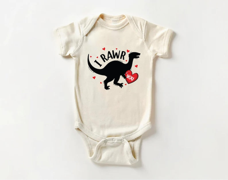 I Rawr You Dinosaur Heart Baby Sweatshirt, Kids Dino Valentine Outfit