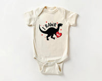 I Rawr You Dinosaur Heart Baby Bodysuit, Kids Dino Valentine Outfit