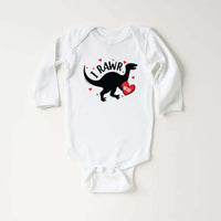 I Rawr You Dinosaur Heart Baby Shirt, Kids Dino Valentine Outfit