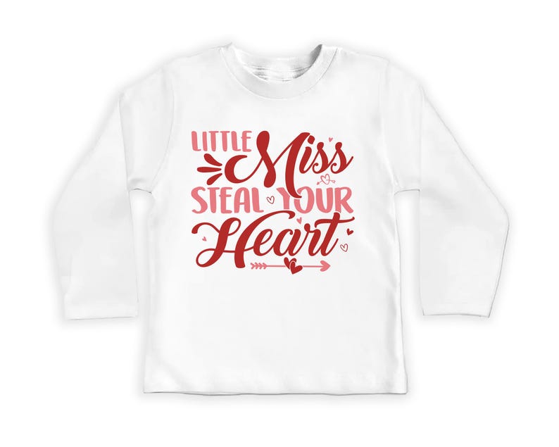 Little Miss Steal Your Heart Baby Sweatshirt, Valentine's Day Kids Outfit