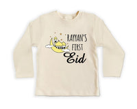 Custom My First Eid Baby Bodysuit, Muslim Eid Mubarak Outfit for 1st Eid