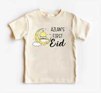 Custom My First Eid Baby Shirt, Muslim Eid Mubarak Outfit for 1st Eid