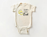 Custom My First Eid Baby Shirt, Muslim Eid Mubarak Outfit for 1st Eid