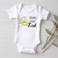 Custom My First Eid Baby Shirt, Muslim Eid Mubarak Outfit for 1st Eid