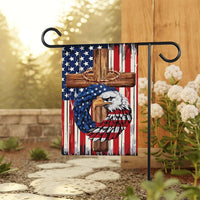 Patriotic Stars and Stripes Eagle Garden Flag, 12x18 Inch Double Sided