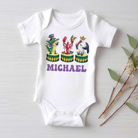 Personalized Mardi Gras Baby Bodysuit, Adorable Mardi Gras Parade Outfit