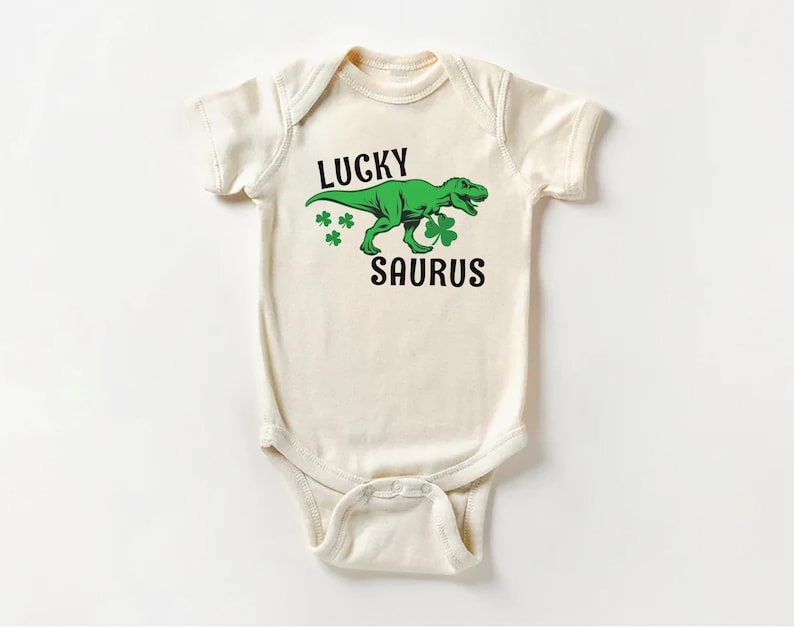 Lucky Saurus St. Patrick's Day Baby Shirt, Saint Patrick’s Day Gift