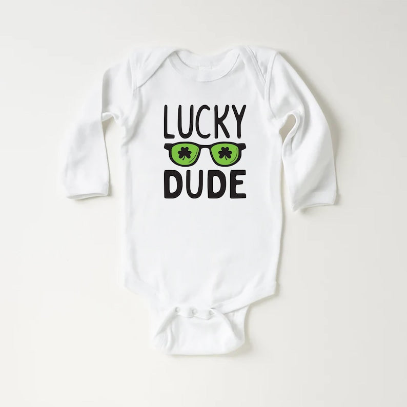 Lucky Dude St. Patrick's Day Baby Shirt, Fun St. Paddy's Gift