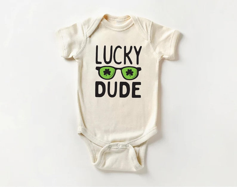 Lucky Dude St. Patrick's Day Baby Shirt, Fun St. Paddy's Gift