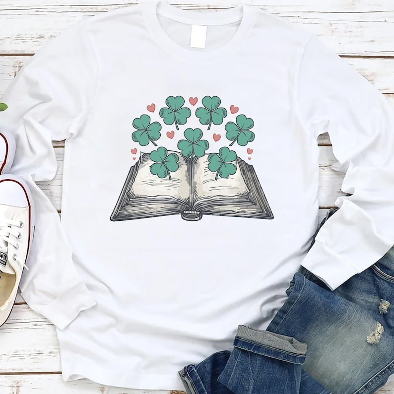 St. Patrick's Day Book Lover Long Sleeve Shirt