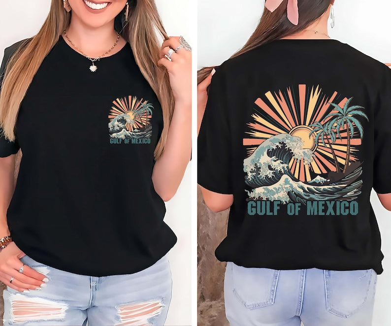 Gulf of Mexico Short Sleeve T-Shirt, Mexico Gift, Two-Sided