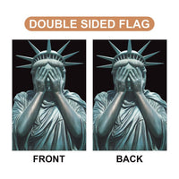 Weeping Statue of Liberty Garden Flag, 12x18 Inch Double Sided, Anti-Trump Flag, Human Rights Flag, Anti Racism Flag, Lady Liberty Flag