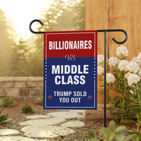 Billionaires vs Middle Class Garden Flag, 12x18 Inch Double Sided, Anti-Trump Flag, Human Rights Flag, Anti Racism Flag, Political Flag