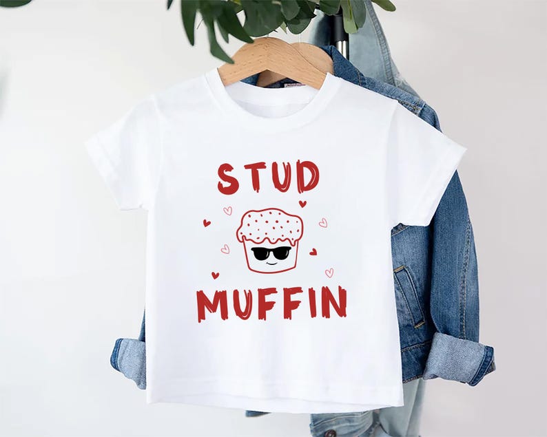 Stud Muffin Valentine's Day Baby Bodysuit, Cute Love Heart Kids Outfit