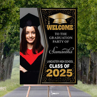 Personalized Graduation Welcome Sign, Custom Class of 2025 Party Sign with Photo, Graduation 2025 Decor, Congrats Grad Sign, Senior 25 Party