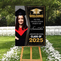 Personalized Graduation Welcome Sign, Custom Class of 2025 Party Sign with Photo, Graduation 2025 Decor, Congrats Grad Sign, Senior 25 Party