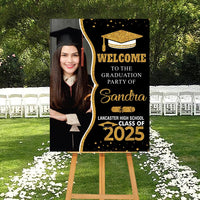 Personalized Graduation Welcome Sign, Custom Class of 2025 Party Sign with Photo, Graduation 2025 Decor, Congrats Grad Sign, Senior 25 Party