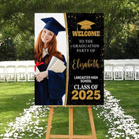 Personalized Graduation Welcome Sign, Custom Class of 2025 Party Sign with Photo, Graduation 2025 Decor, Congrats Grad Sign, Senior 25 Party