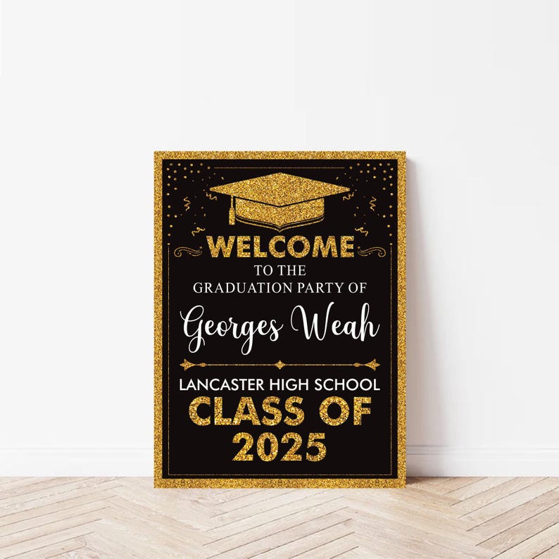 Personalized Graduation Welcome Sign, Custom Class of 2025 Party Sign, Graduation 2025 Decor, Congrats Grad Sign, Senior 2025 Party Display