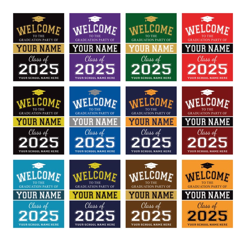 Personalized Graduation Welcome Sign, Custom Class of 2025 Party Sign, Graduation 2025 Decor, Congrats Grad Sign, Senior 2025 Party Display