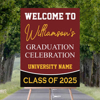 Personalized Graduation Welcome Sign, Custom Class of 2025 Party Sign, Graduation 2025 Decor