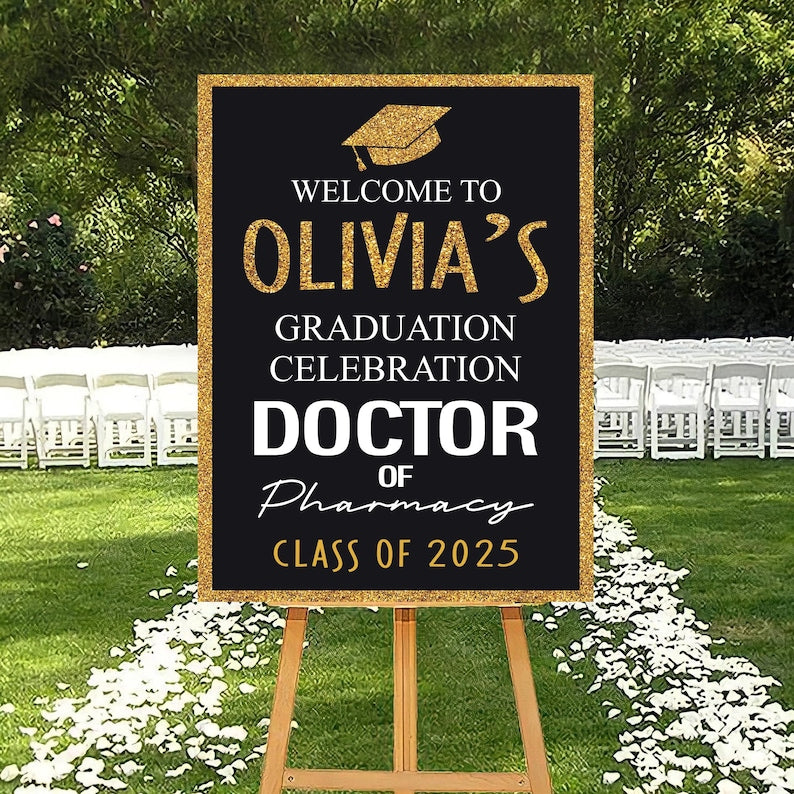 Personalized Graduation 2025 Welcome Sign, Custom Doctor of Pharmacy Class of 2025