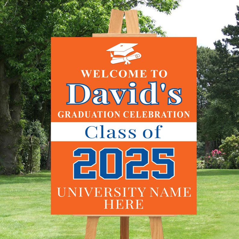 Personalized Graduation Welcome Sign, Custom Class of 2025 Party Sign