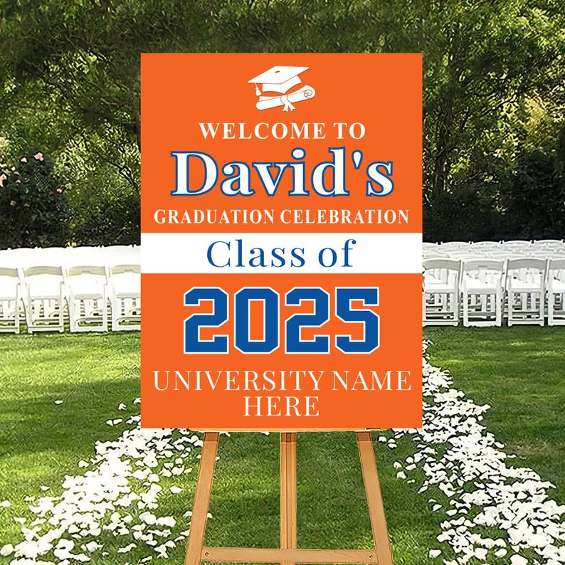 Personalized Graduation Welcome Sign, Custom Class of 2025 Party Sign