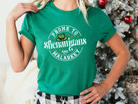 Prone to Shenanigans & Malarkey Short Sleeve T-Shirt, St. Paddy's Gift