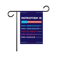 Patriotism Is Pro Democracy Garden Flag, 12x18 Inch Double Sided, Resistance Becomes Duty Flag, Pro America Anti Trump, Anti Racism Flag