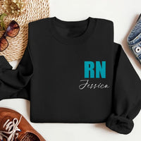 Embroidered Custom Nurse Sweatshirt, Personalized Nursing Gift