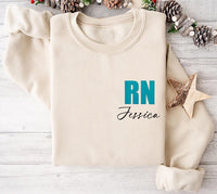 Embroidered Custom Nurse Sweatshirt, Personalized Nursing Gift