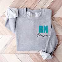 Embroidered Custom Nurse Sweatshirt, Personalized Nursing Gift