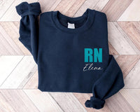 Embroidered Custom Nurse Sweatshirt, Personalized Nursing Gift