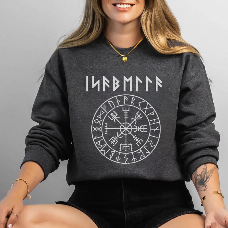 Personalized Viking Runes Sweatshirt, Viking Clothes Gift