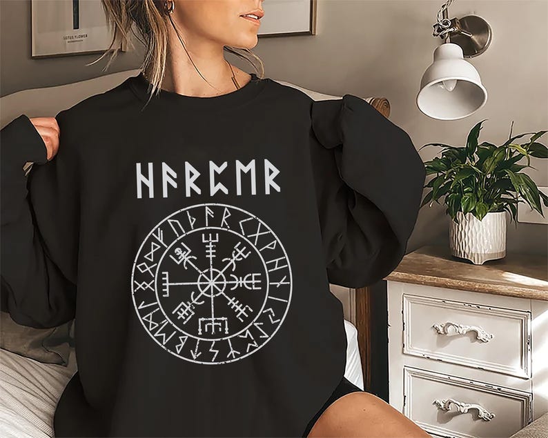 Personalized Viking Runes Sweatshirt, Viking Clothes Gift