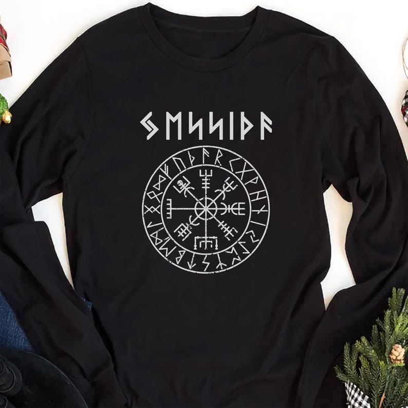 Personalized Viking Runes Long Sleeve Shirt, Viking Clothes Gift