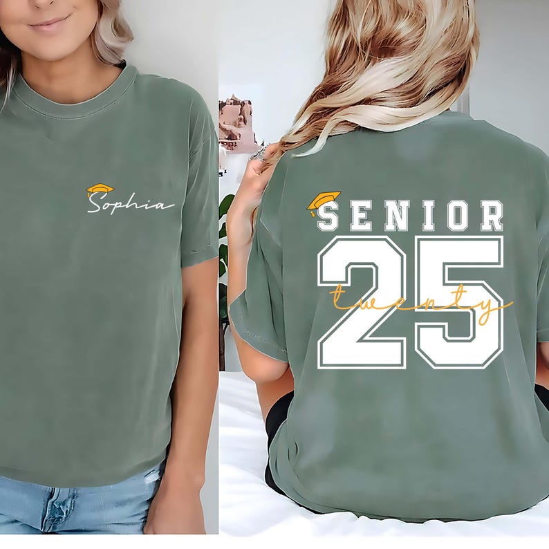 Custom Senior 2025 Short Sleeve T-Shirt, Two-Sided