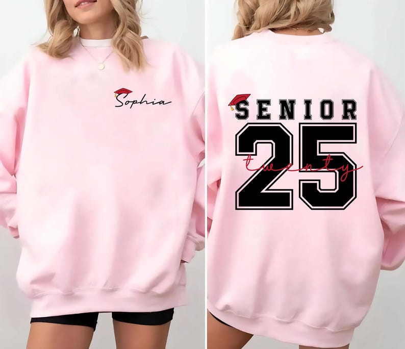 Custom Senior 2025 Short Sleeve T-Shirt, Two-Sided