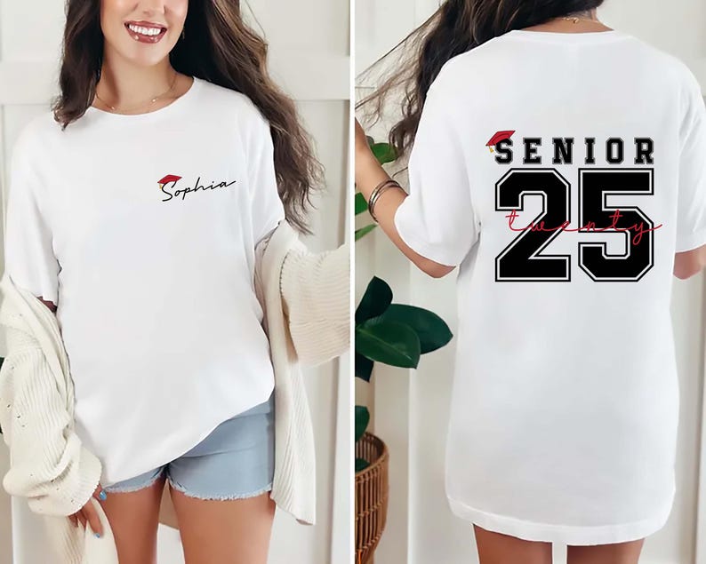 Custom Senior 2025 Short Sleeve T-Shirt, Two-Sided