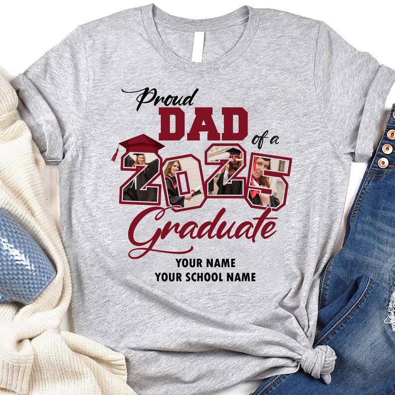 Custom Proud Family Graduation Short Sleeve T-Shirt, High School Graduate Gift